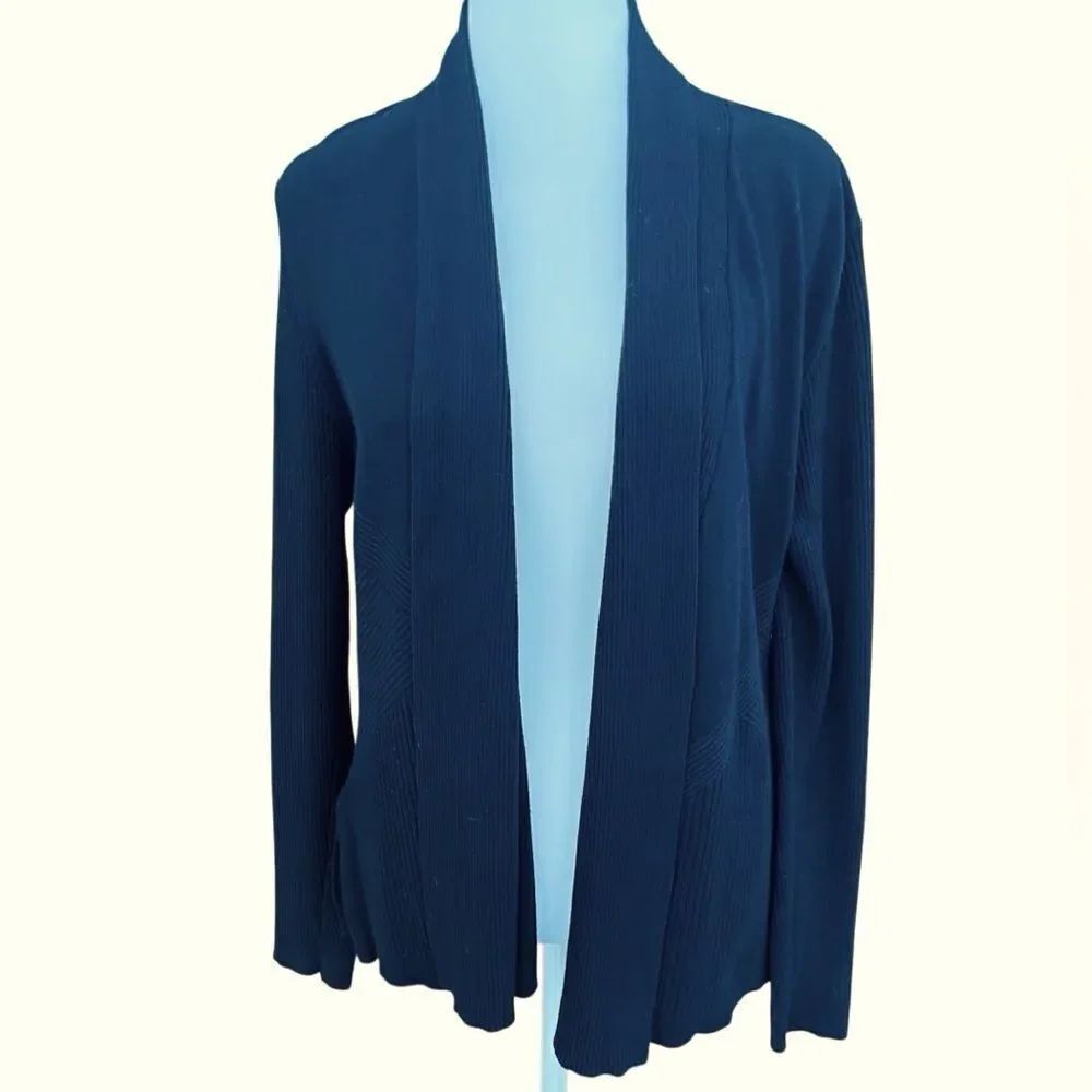 89th & Madison Stitch Fix black ribbed open front cardigan sweater size Medium.